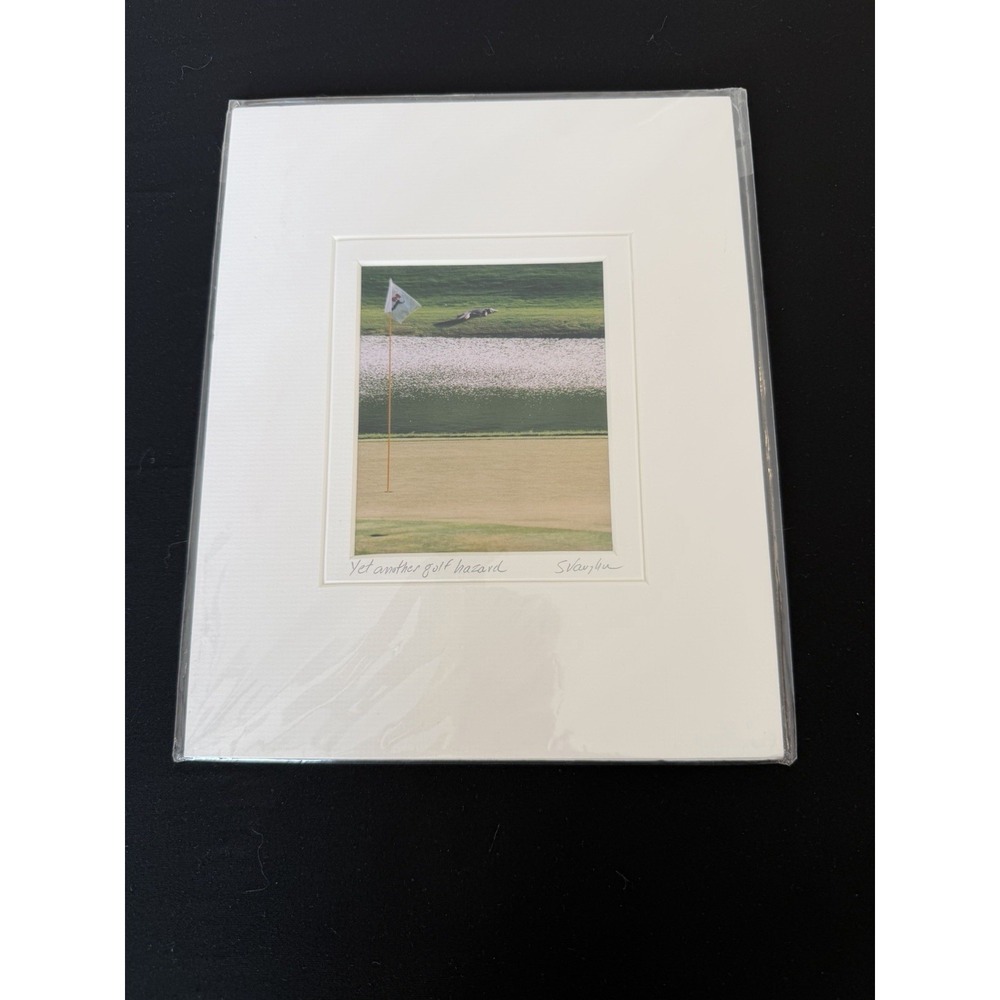 Steve Vaughn Signed Golf Photo Print Yet Another Golf Hazard Alligator Florida
